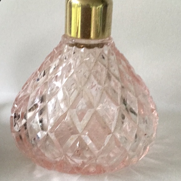 Vintage Pink Pressed Glass Perfume Bottle - Picture 2 of 8